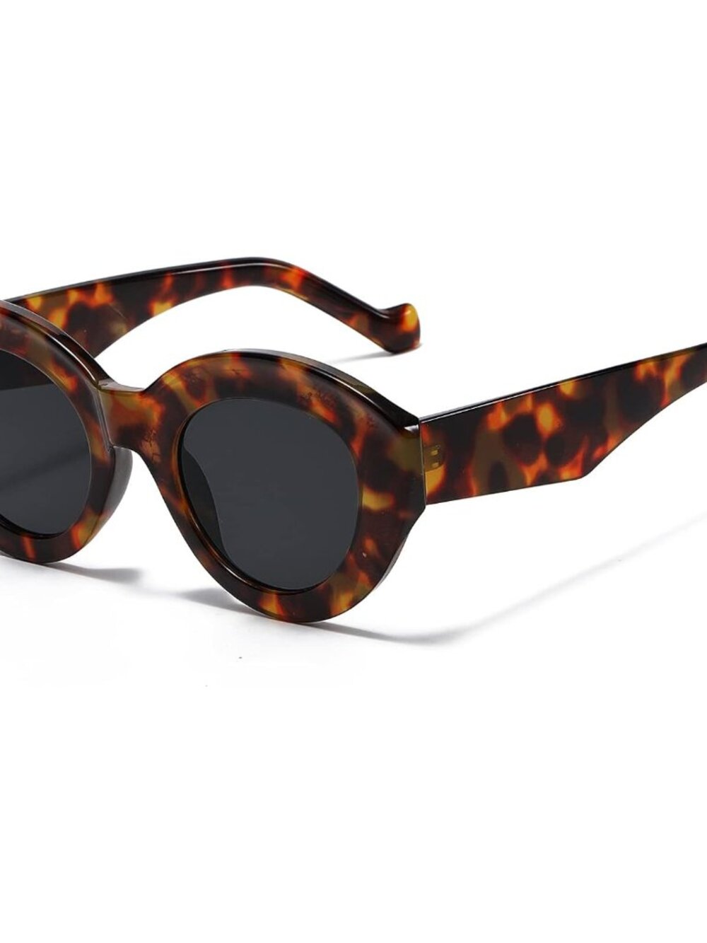 Elegant Oversized Cat Eye Sunglasses with Tortoise Frame - Women's Retro Fashion